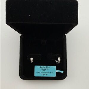 Petite Moissanite Brilliance Hoops in Sterling Silver